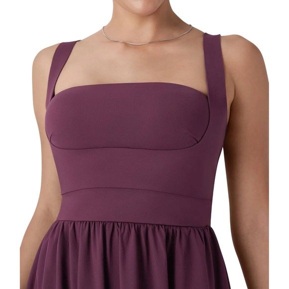 Halara Breezeful Push Up Maxi Dress XL NWT Amaranth Padded - Picture 4 of 13